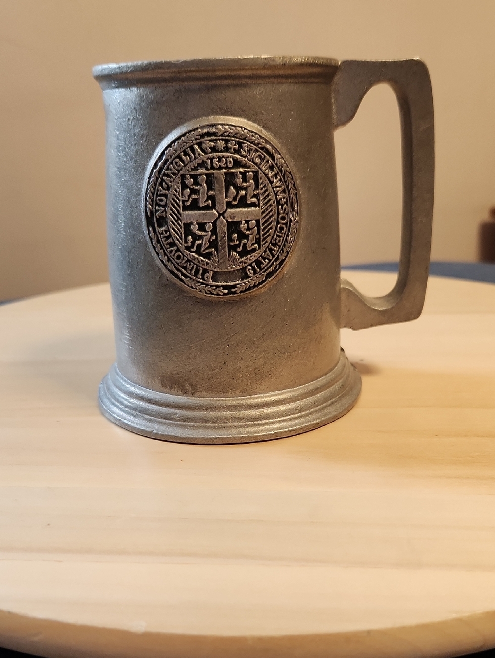 Vintage Pewter Beer Stain/ Mug  By Wilton Armetale (RWP)  with Crest Detail
